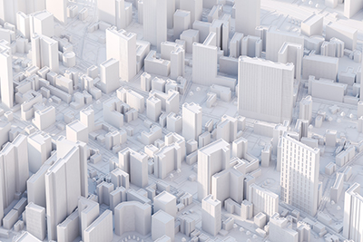 a 3D mapping of a city